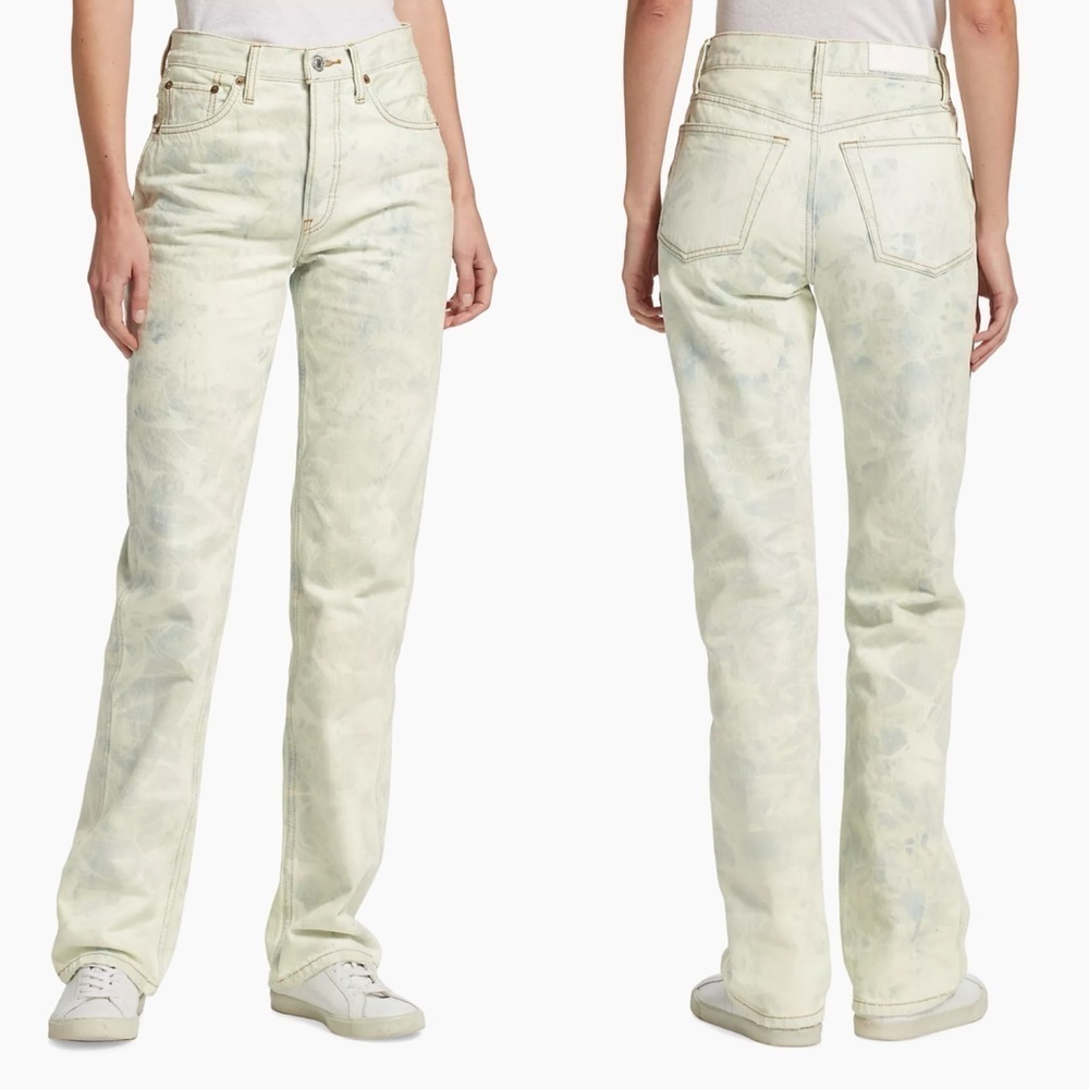 Re/done 90's Acid Wash white bleached relaxed Straight-Leg Jeans size 23